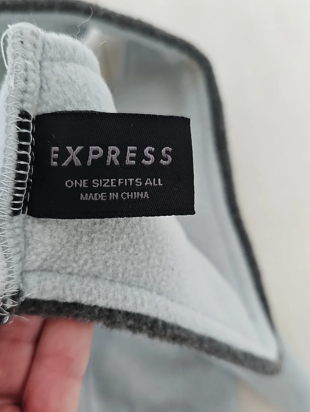 Express Light Blue & Charcoal Gray Fleece Headband and Glove Set Sz OS